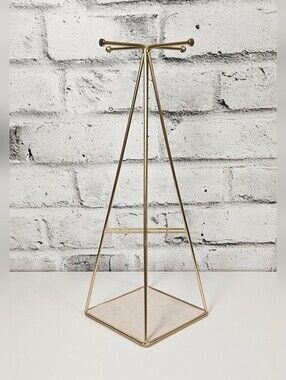 Umbra Gold Tone Jewelry Stand Organizer Necklace Holder Display Rack